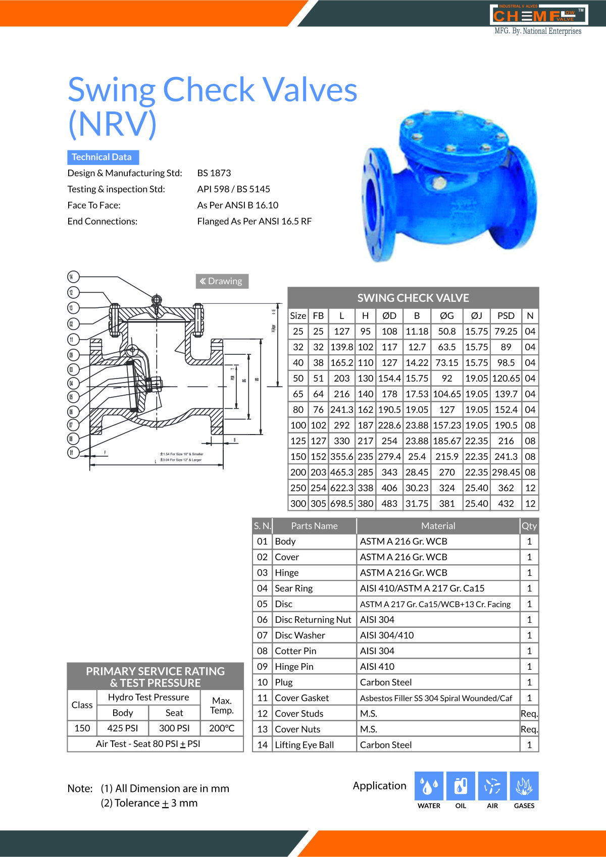 Gate valves flange end